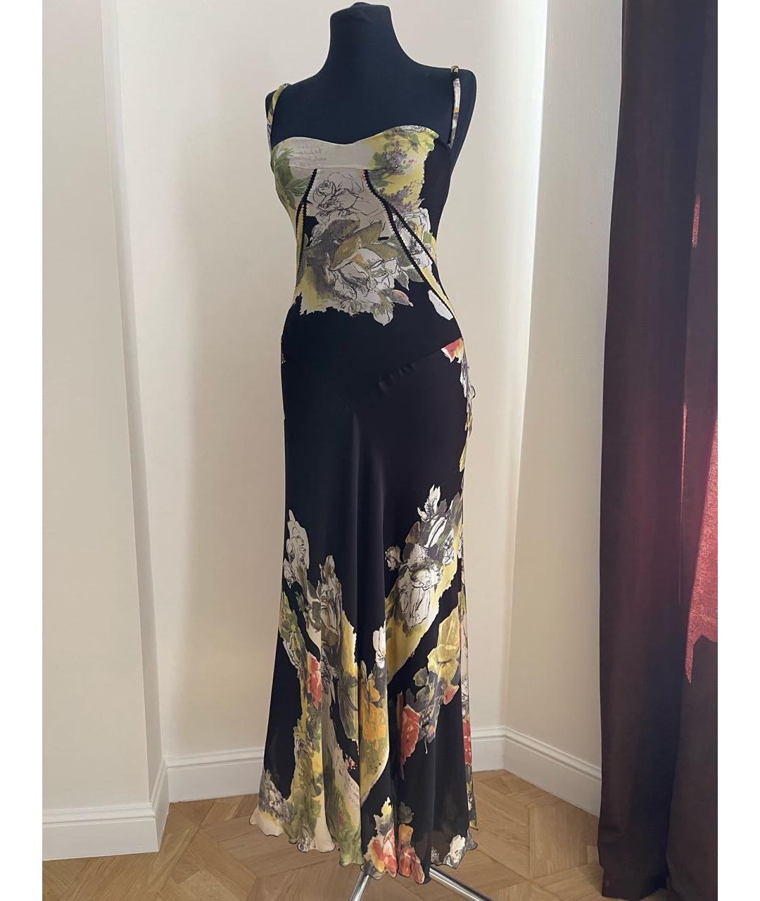 ROBERTO CAVALLI Зеленые шелковое вечернее платье, фото 9