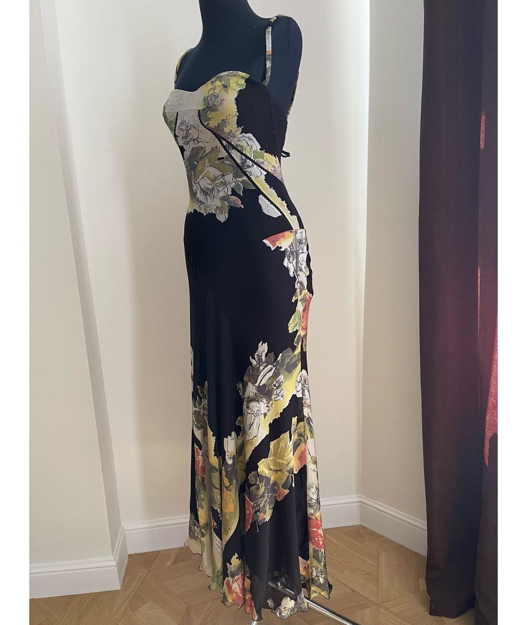 ROBERTO CAVALLI Зеленые шелковое вечернее платье, фото 3