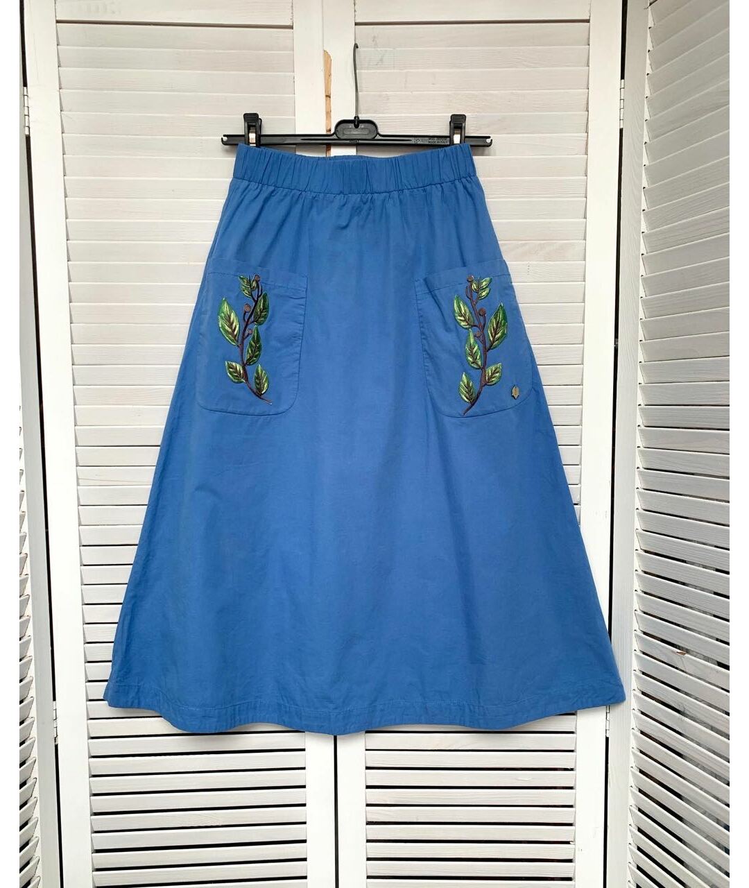 ALENA AKHMADULLINA Синяя хлопковая юбка макси, фото 9