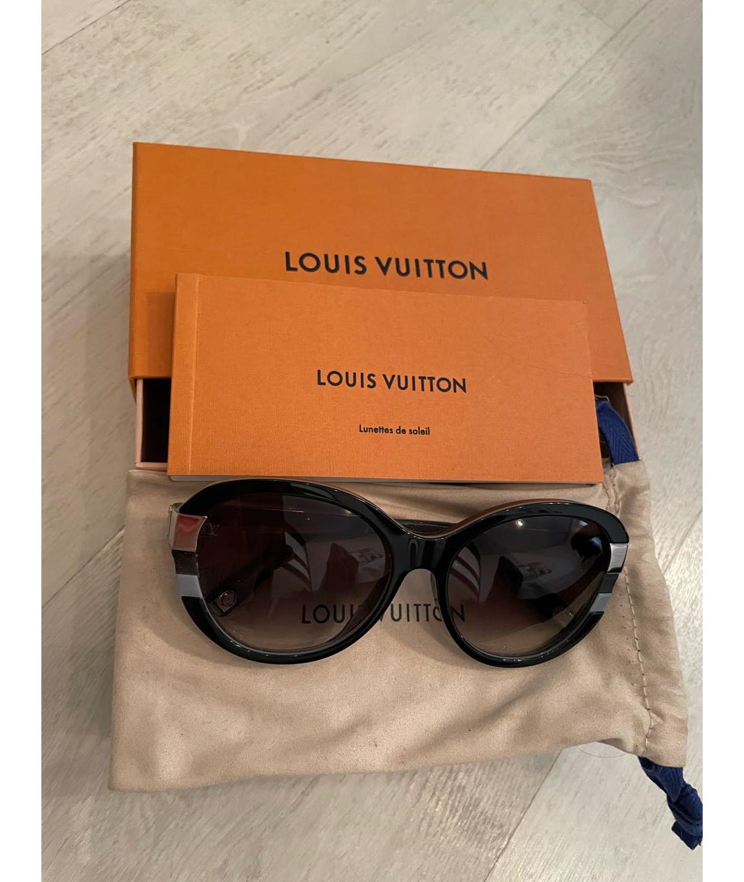 LOUIS VUITTON Антрацитовые пластиковые солнцезащитные очки, фото 5