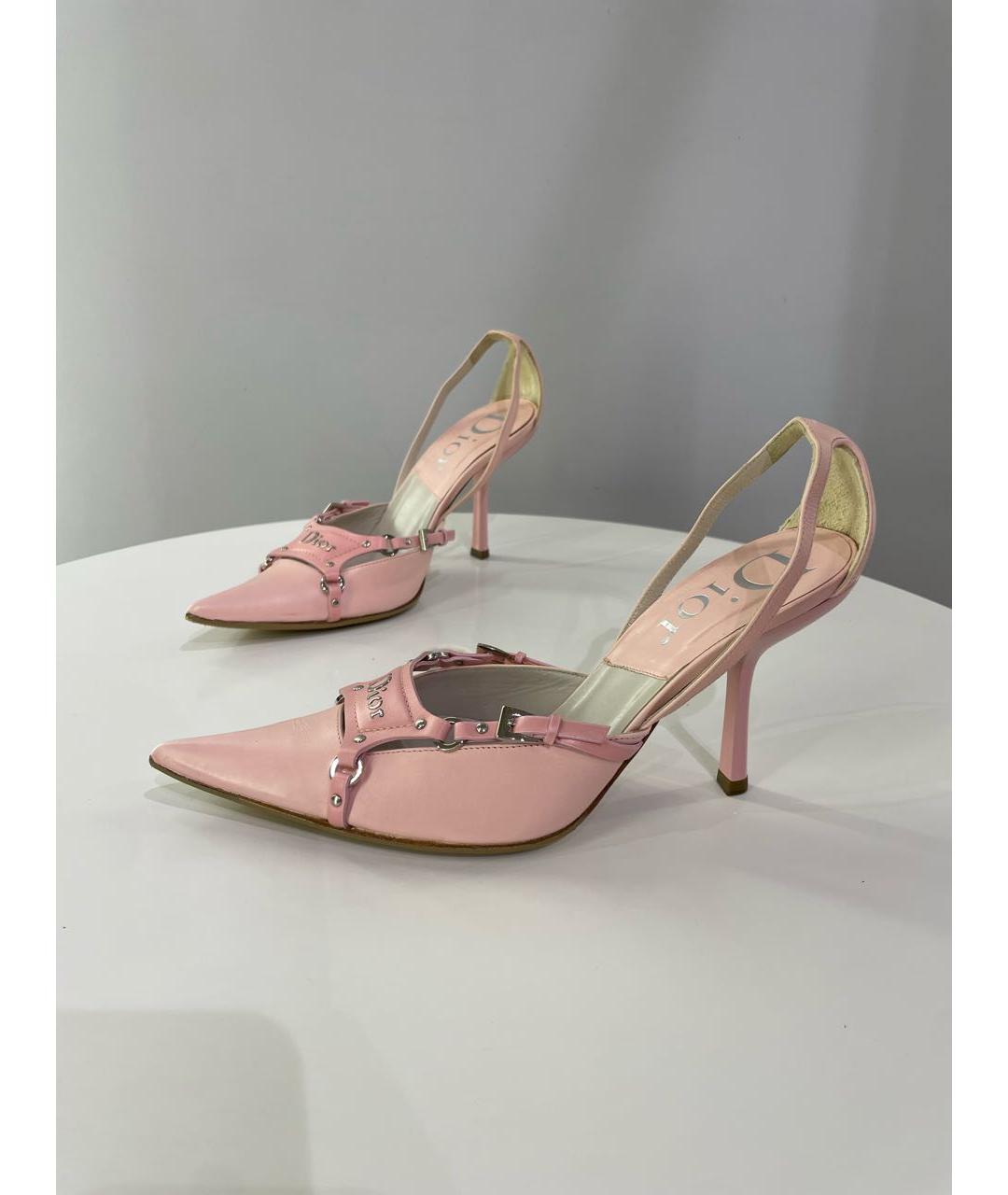 CHRISTIAN DIOR Розовые кожаные туфли, фото 7