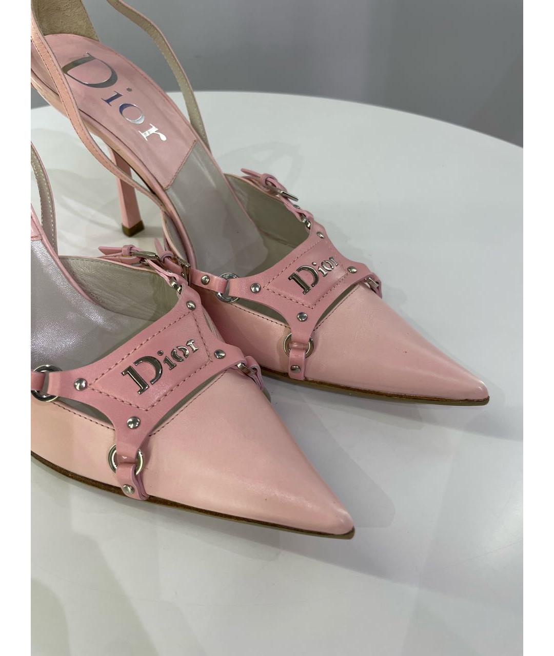CHRISTIAN DIOR Розовые кожаные туфли, фото 3