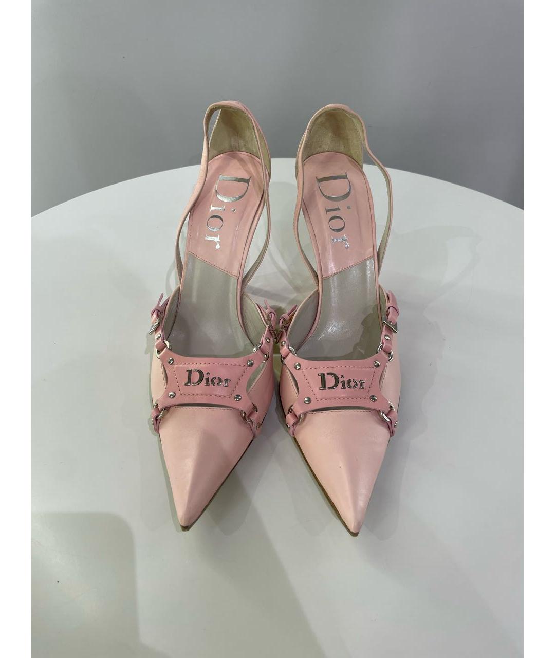 CHRISTIAN DIOR Розовые кожаные туфли, фото 2