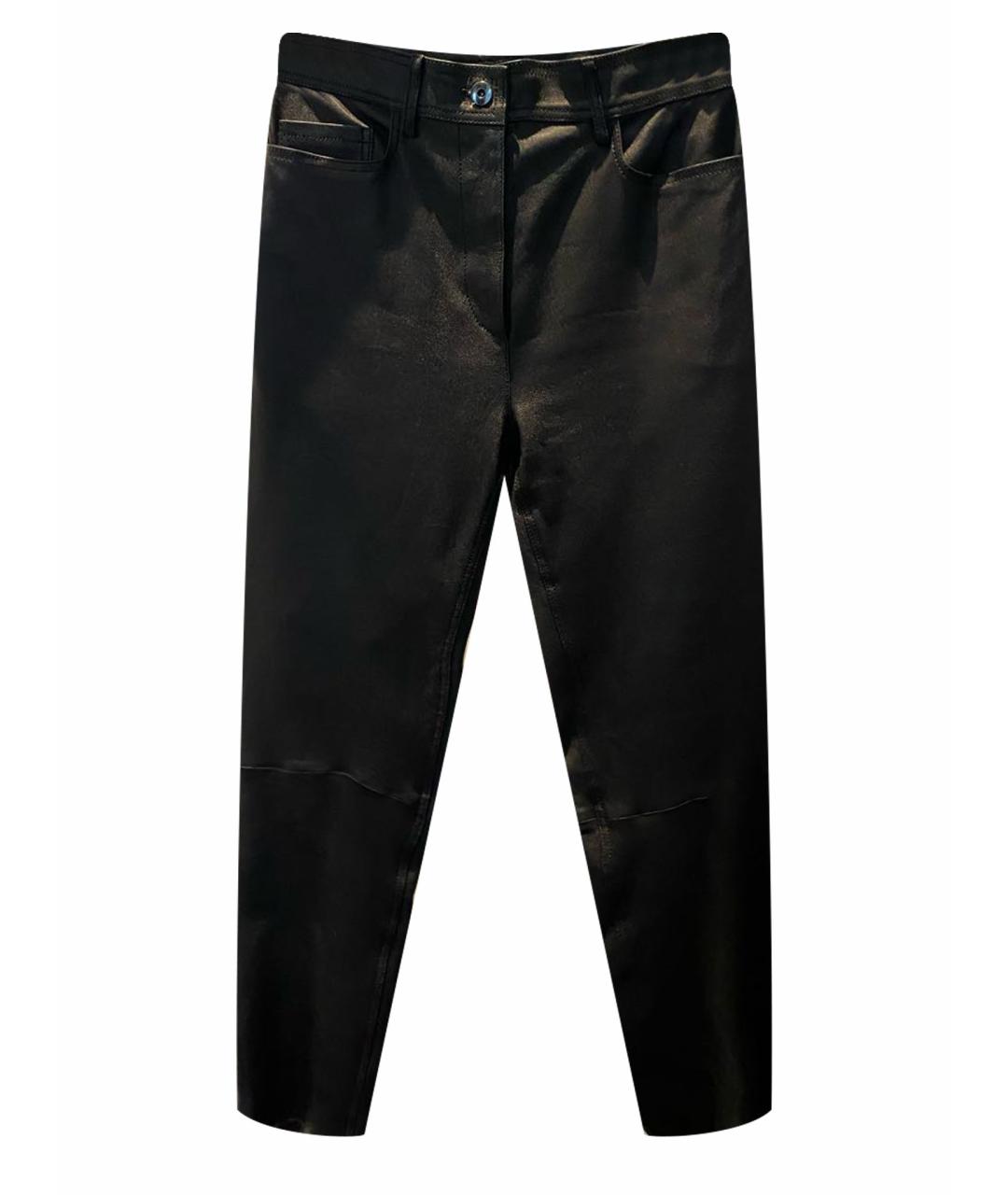 JOSEPH Черные кожаные прямые брюки, фото 1