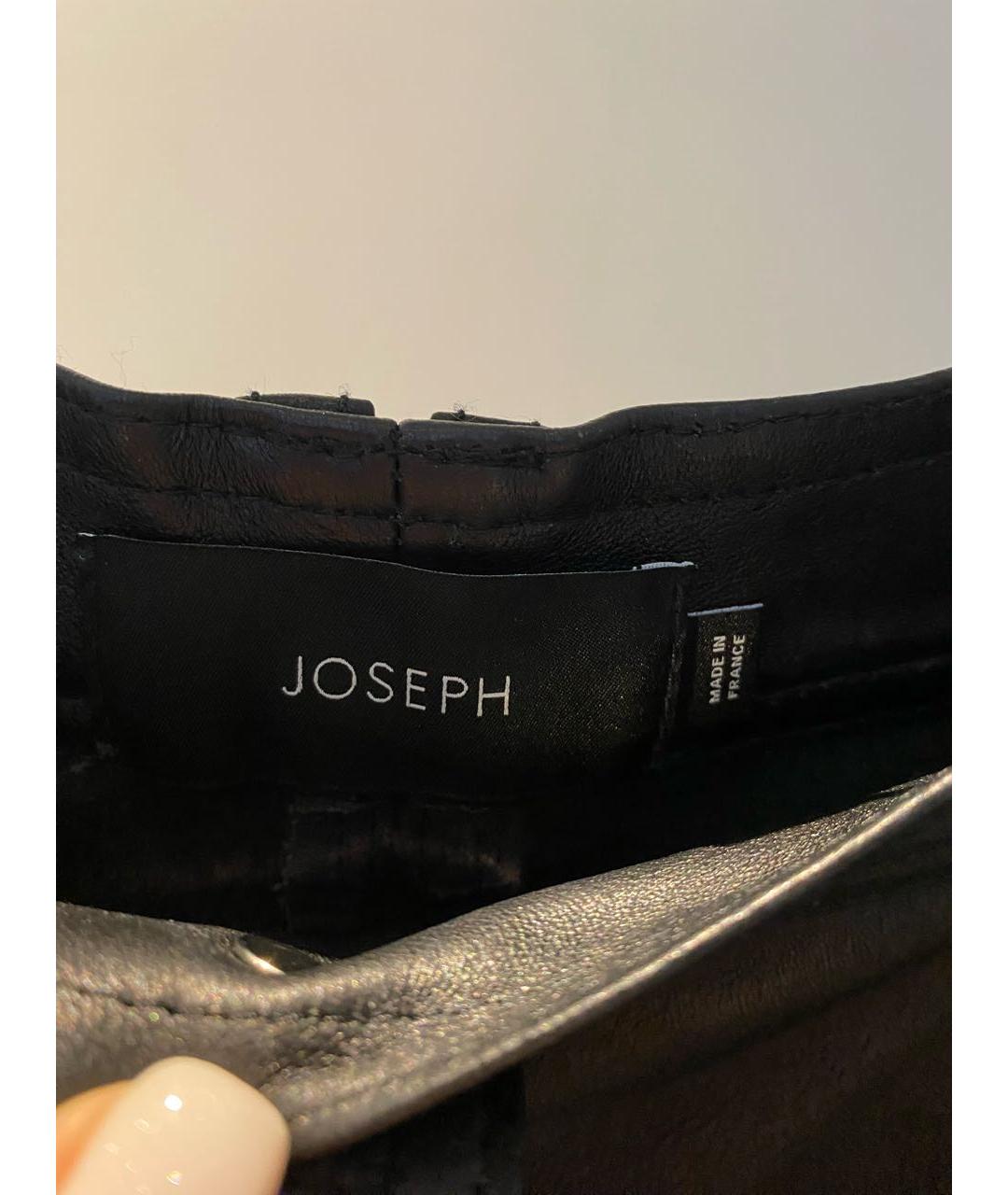 JOSEPH Черные кожаные прямые брюки, фото 2