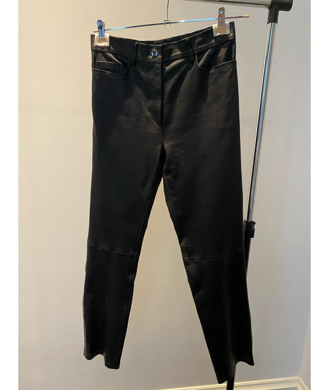 JOSEPH Черные кожаные прямые брюки, фото 4