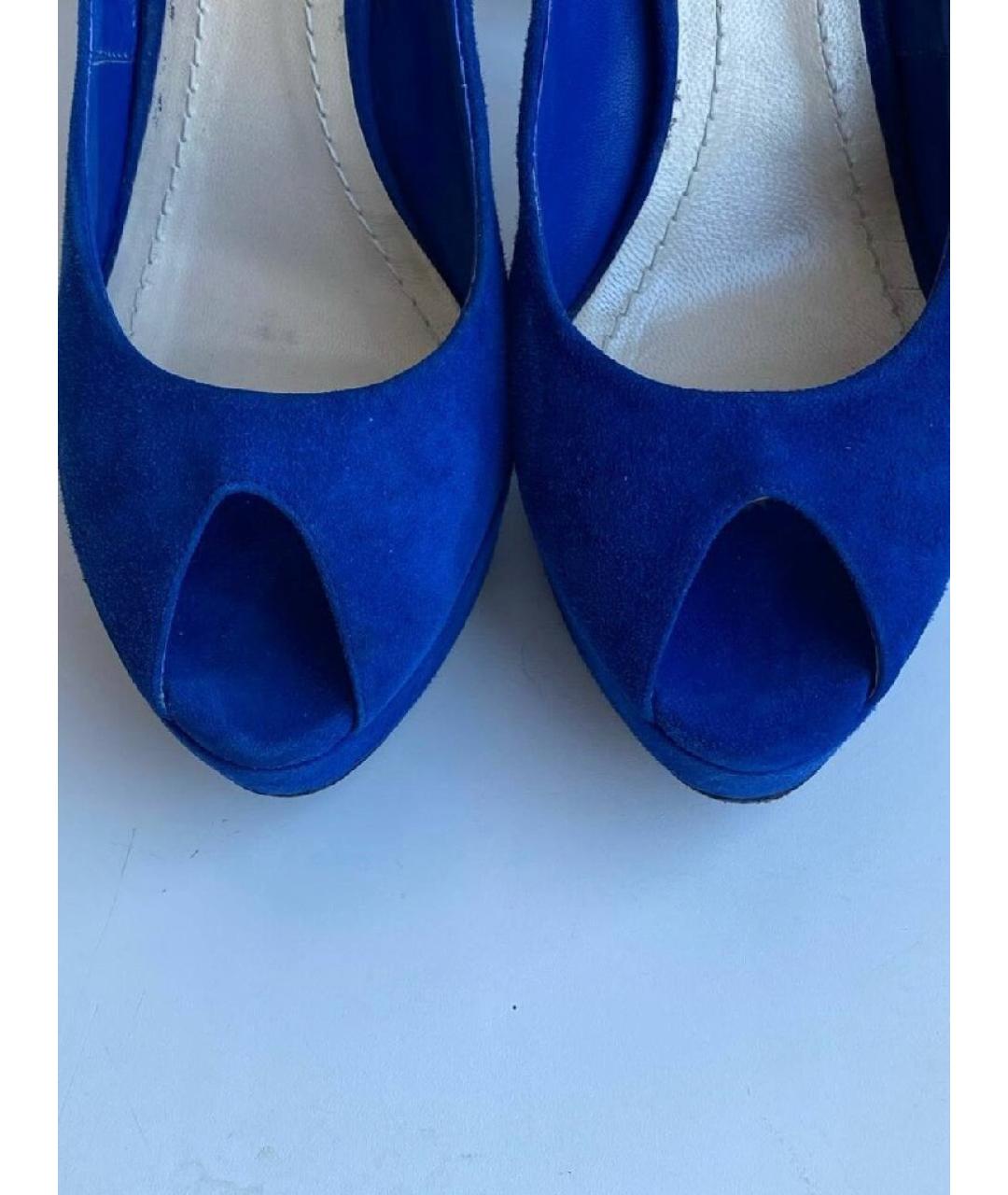 CHRISTIAN DIOR PRE-OWNED Синие замшевые туфли, фото 4