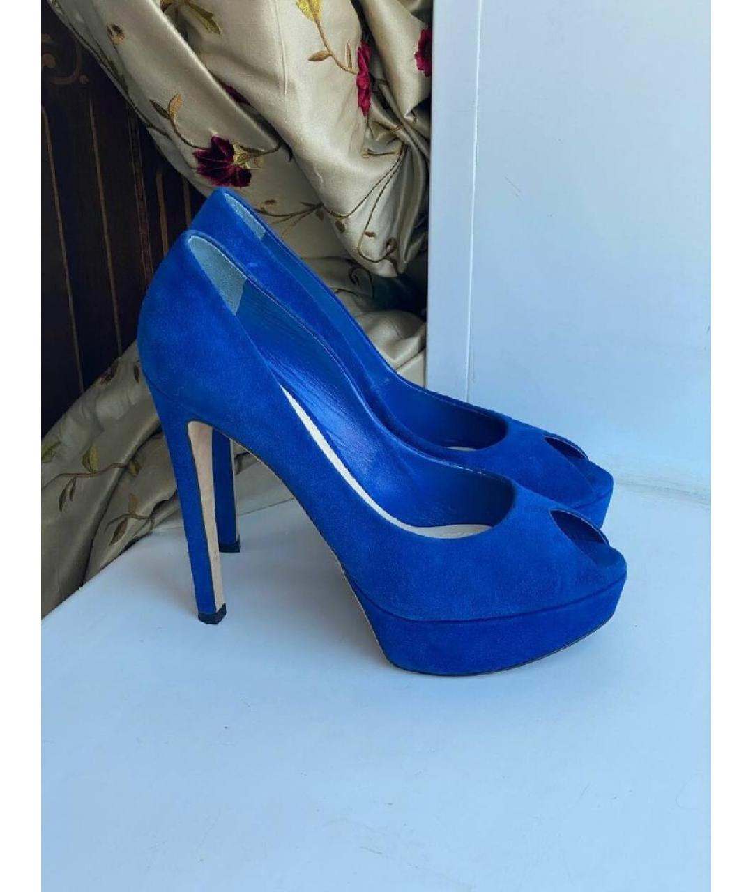 CHRISTIAN DIOR PRE-OWNED Синие замшевые туфли, фото 5