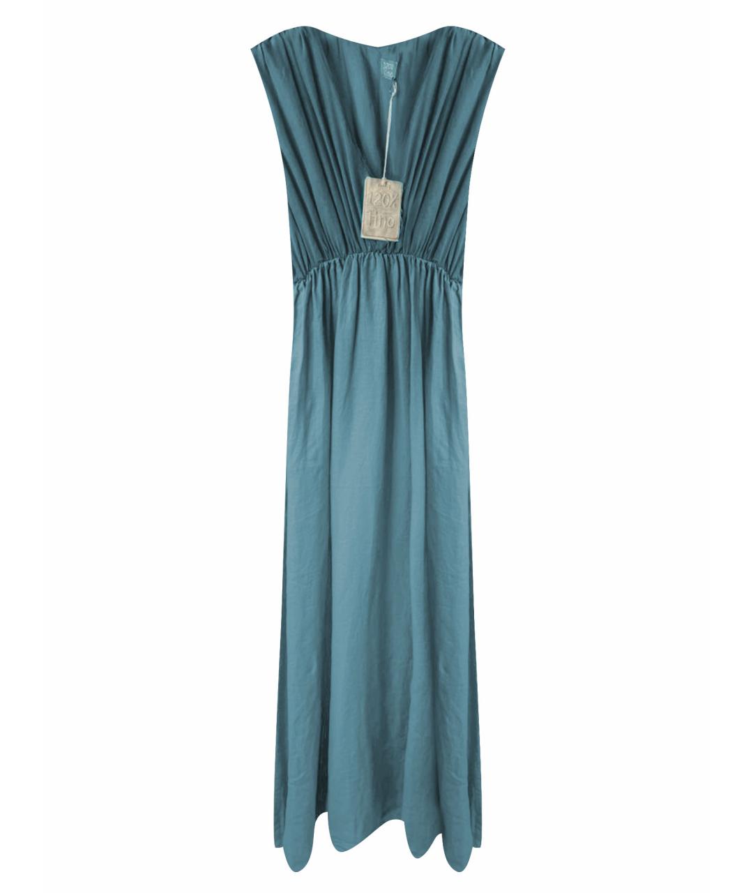120%LINO Голубое льняное платье, фото 1