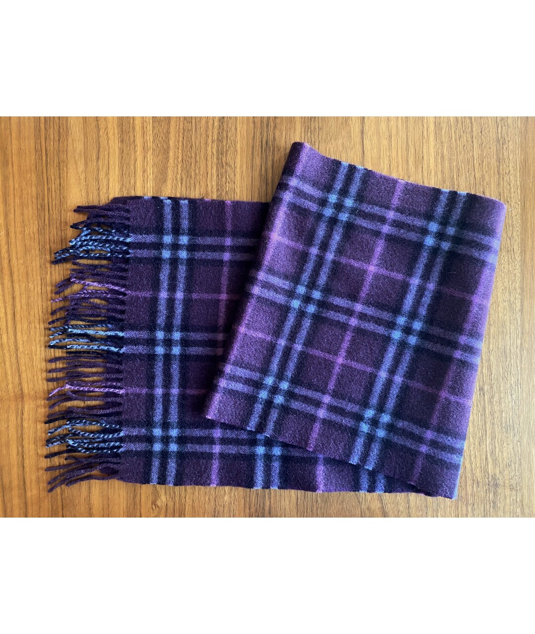 BURBERRY Фиолетовый кашемировый шарф, фото 5
