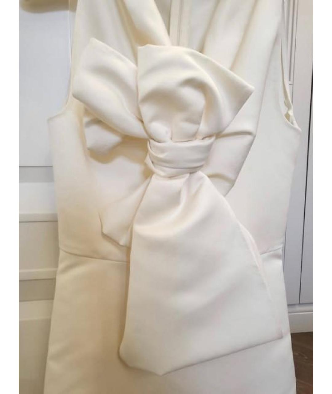 ESTER ABNER Белое шелковое коктейльное платье, фото 3