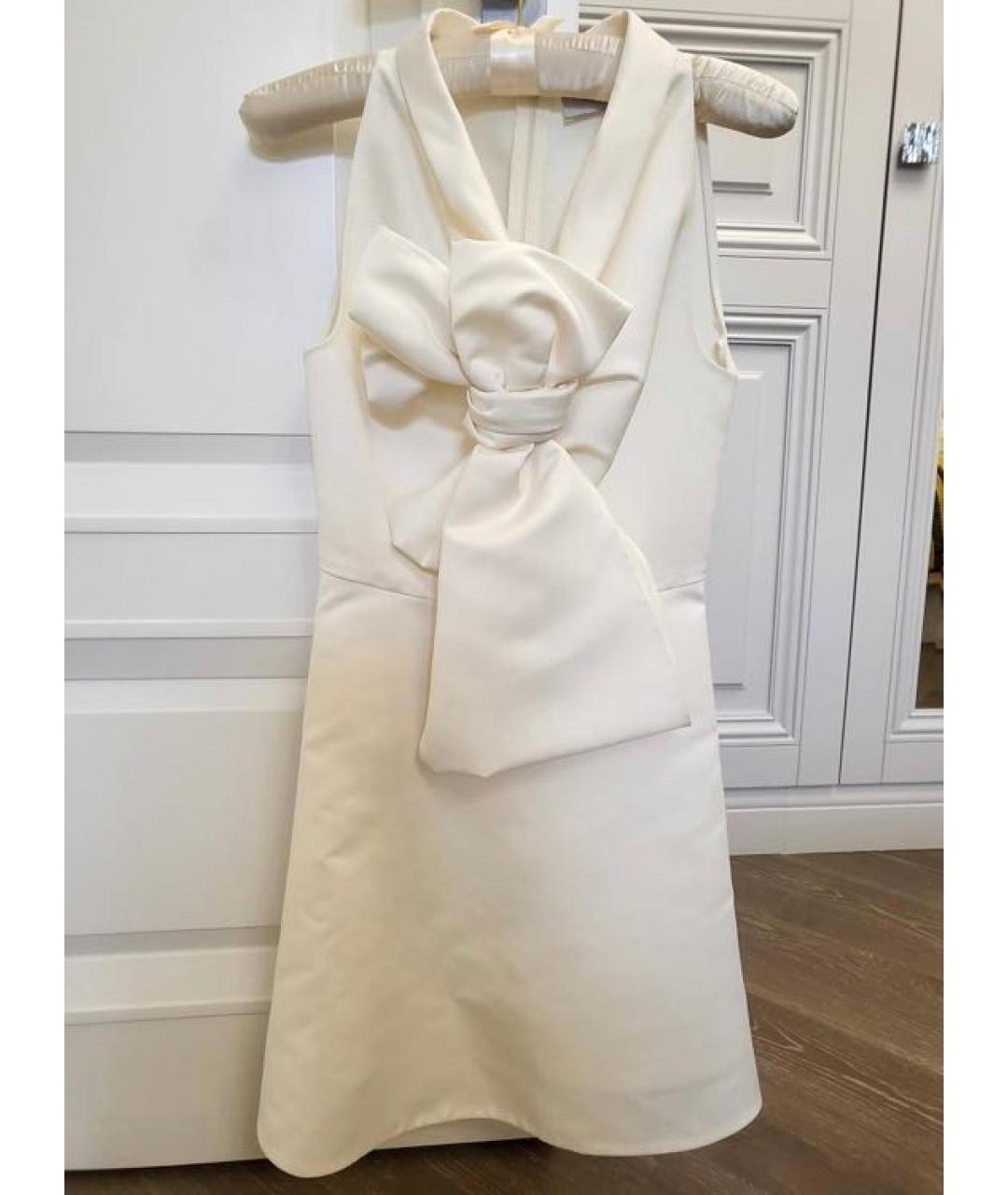 ESTER ABNER Белое шелковое коктейльное платье, фото 7