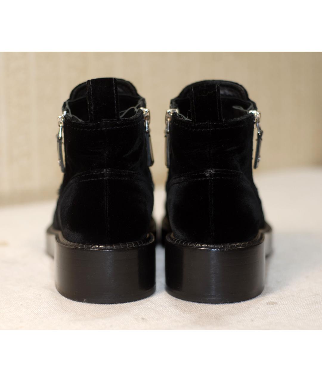 CHANEL Черные бархатные ботинки, фото 5