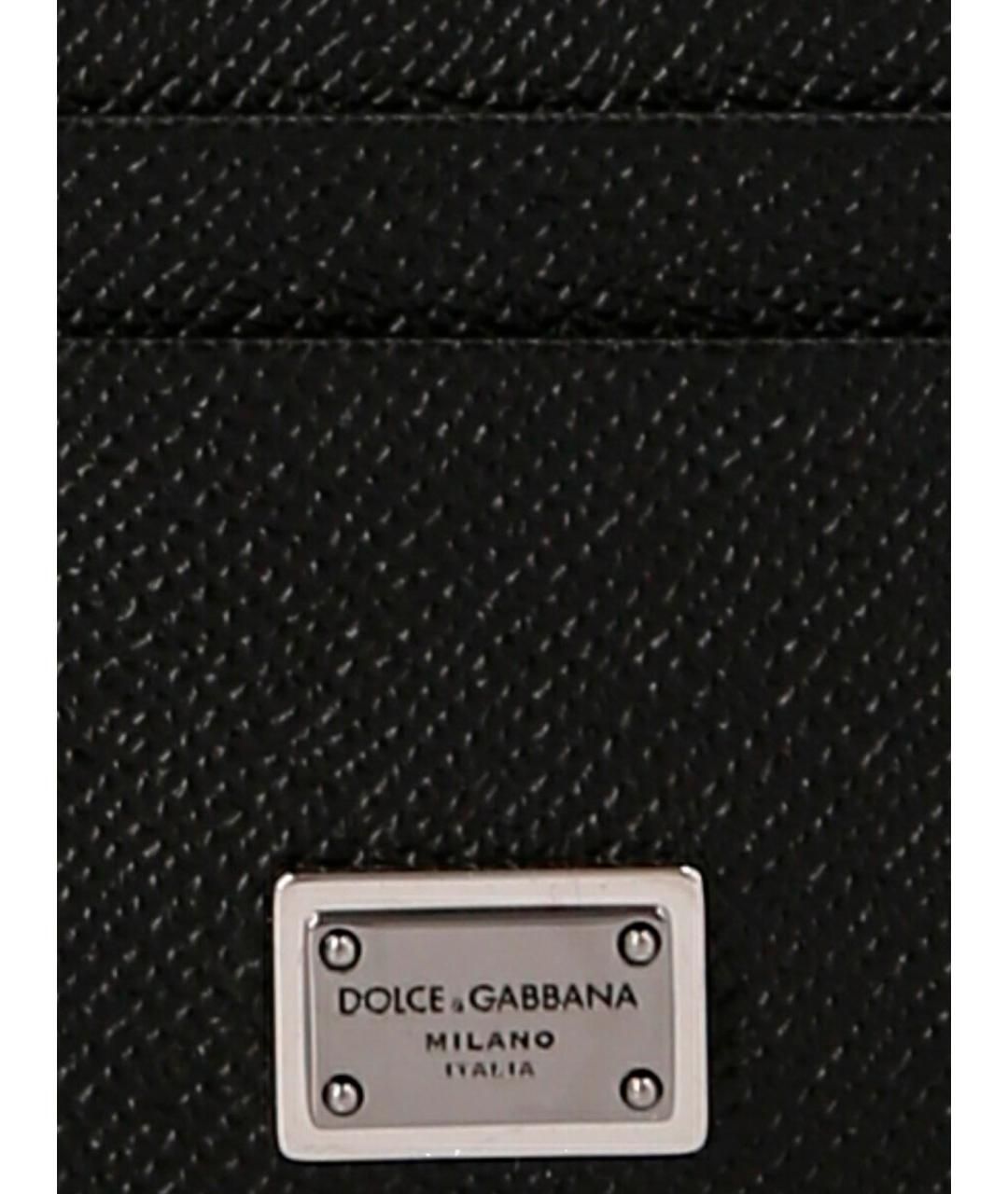 DOLCE&GABBANA Черный кожаный кардхолдер, фото 3