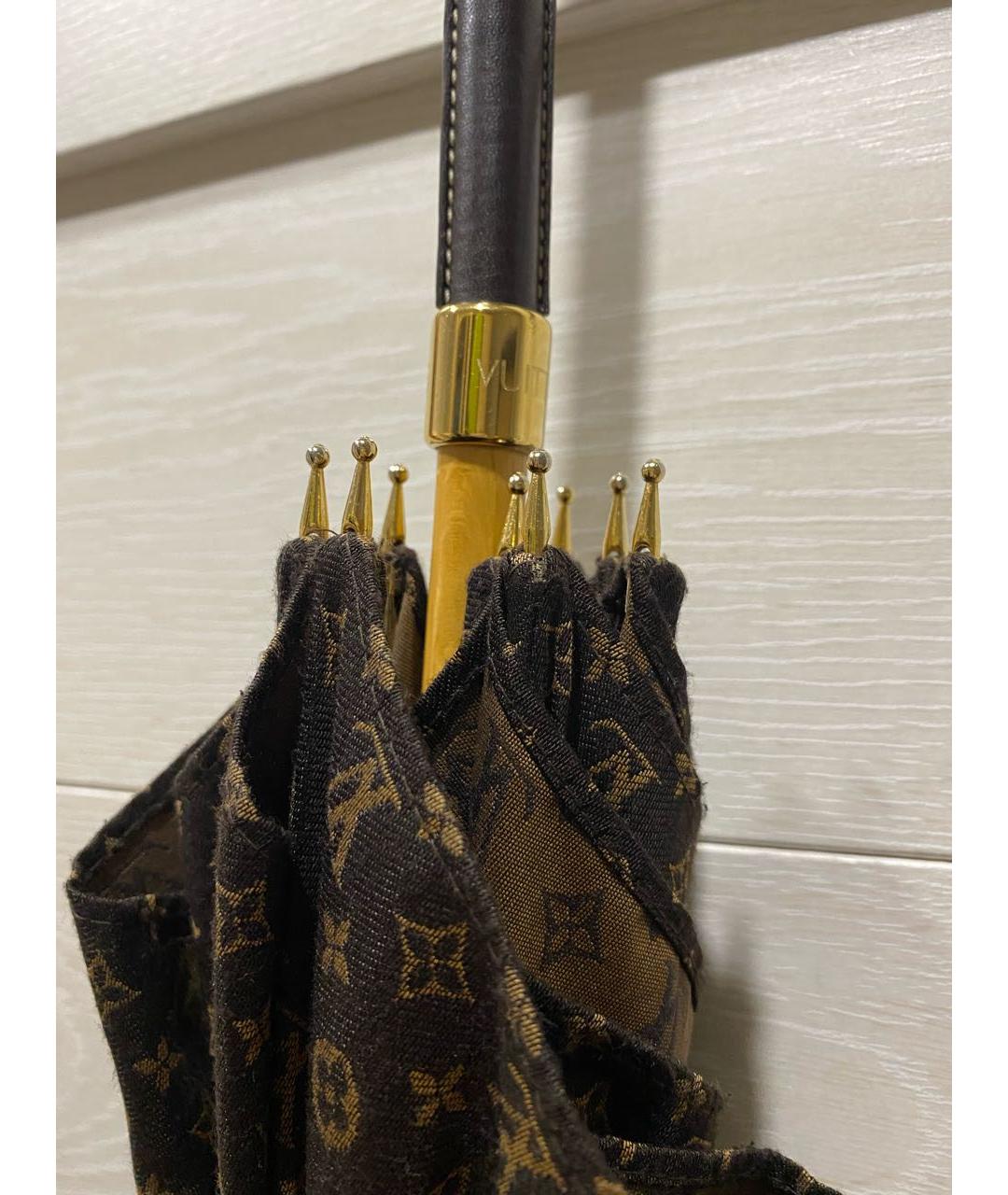 LOUIS VUITTON Коричневый зонт, фото 7