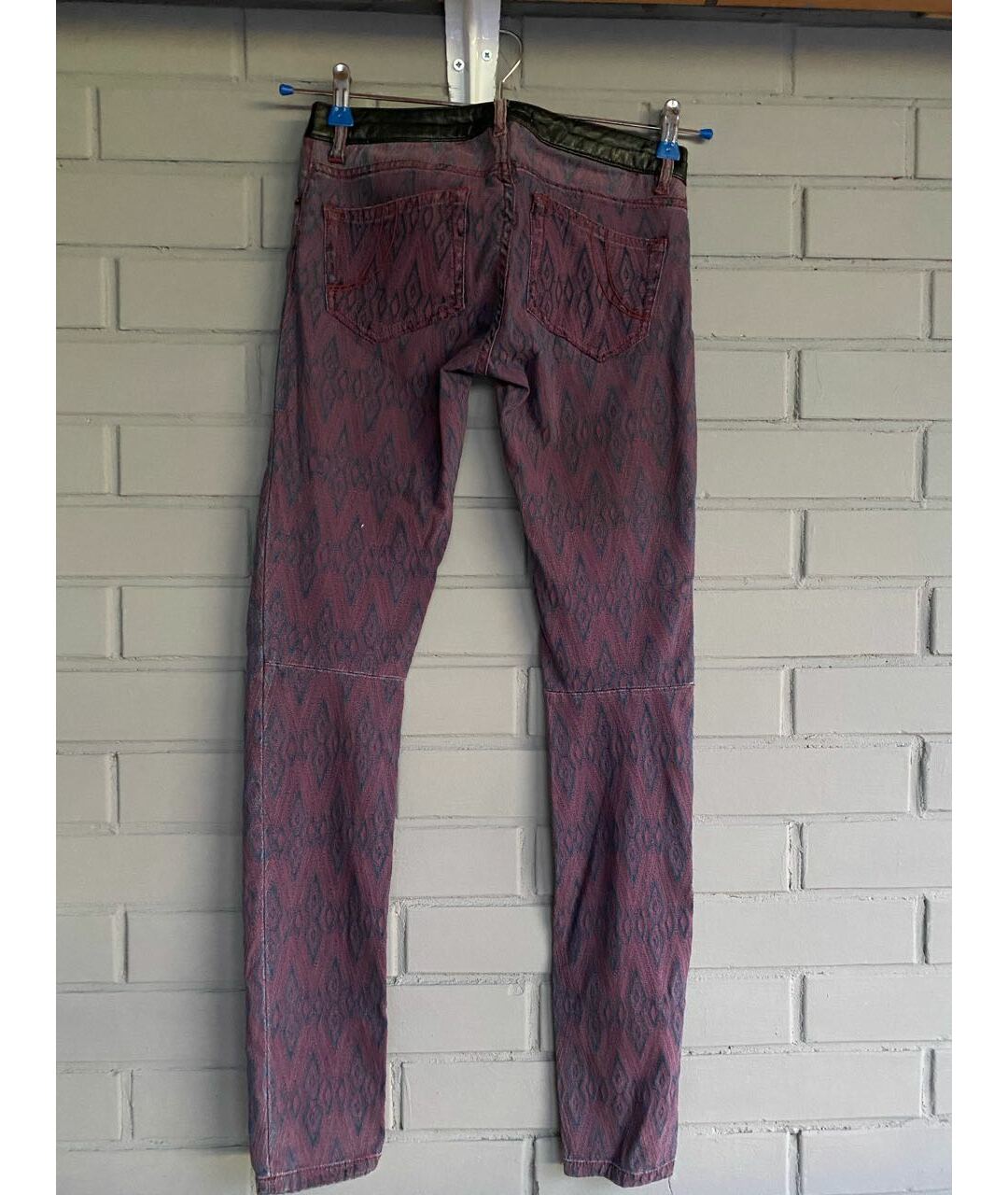 MAJE Фиолетовые хлопко-эластановые брюки узкие, фото 2
