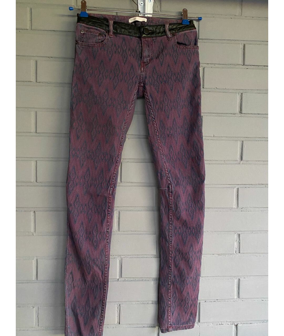 MAJE Фиолетовые хлопко-эластановые брюки узкие, фото 3