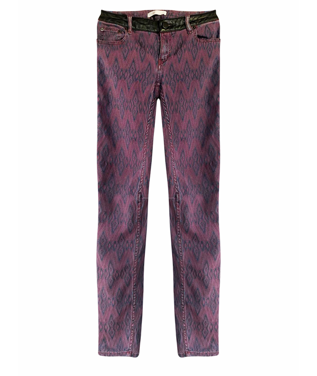 MAJE Фиолетовые хлопко-эластановые брюки узкие, фото 1