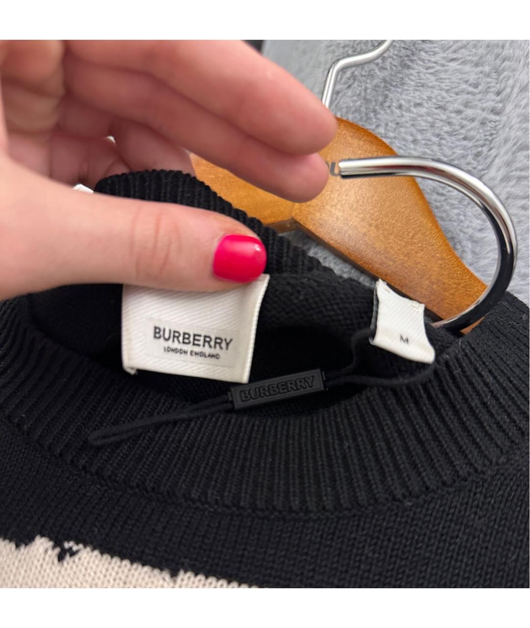 BURBERRY Черный хлопковый джемпер / свитер, фото 5