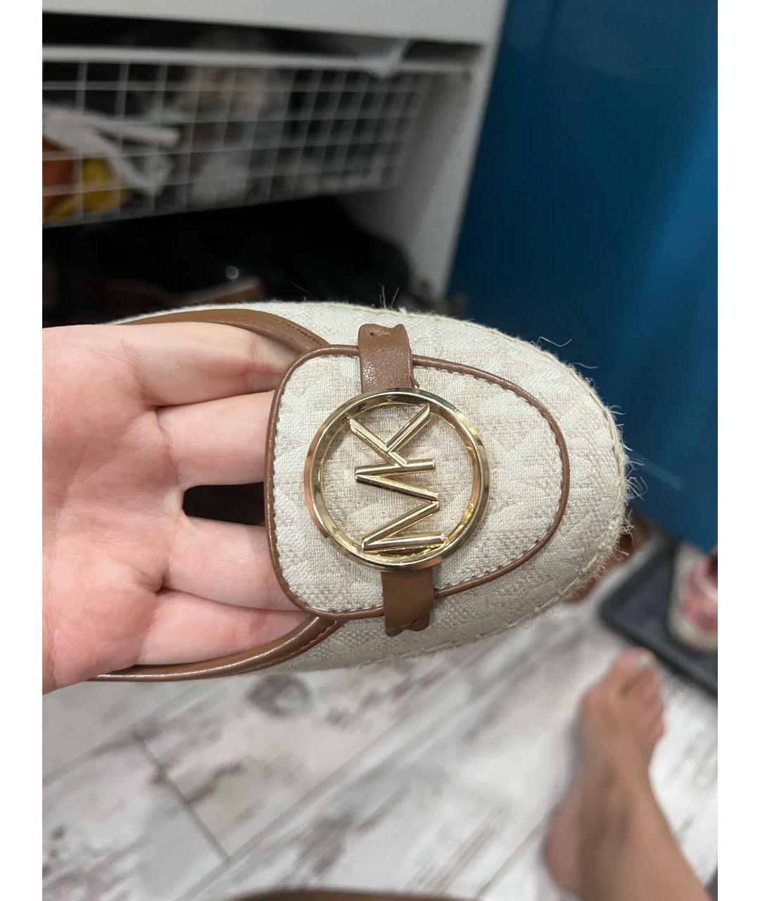MICHAEL KORS Бежевые кожаные туфли, фото 6
