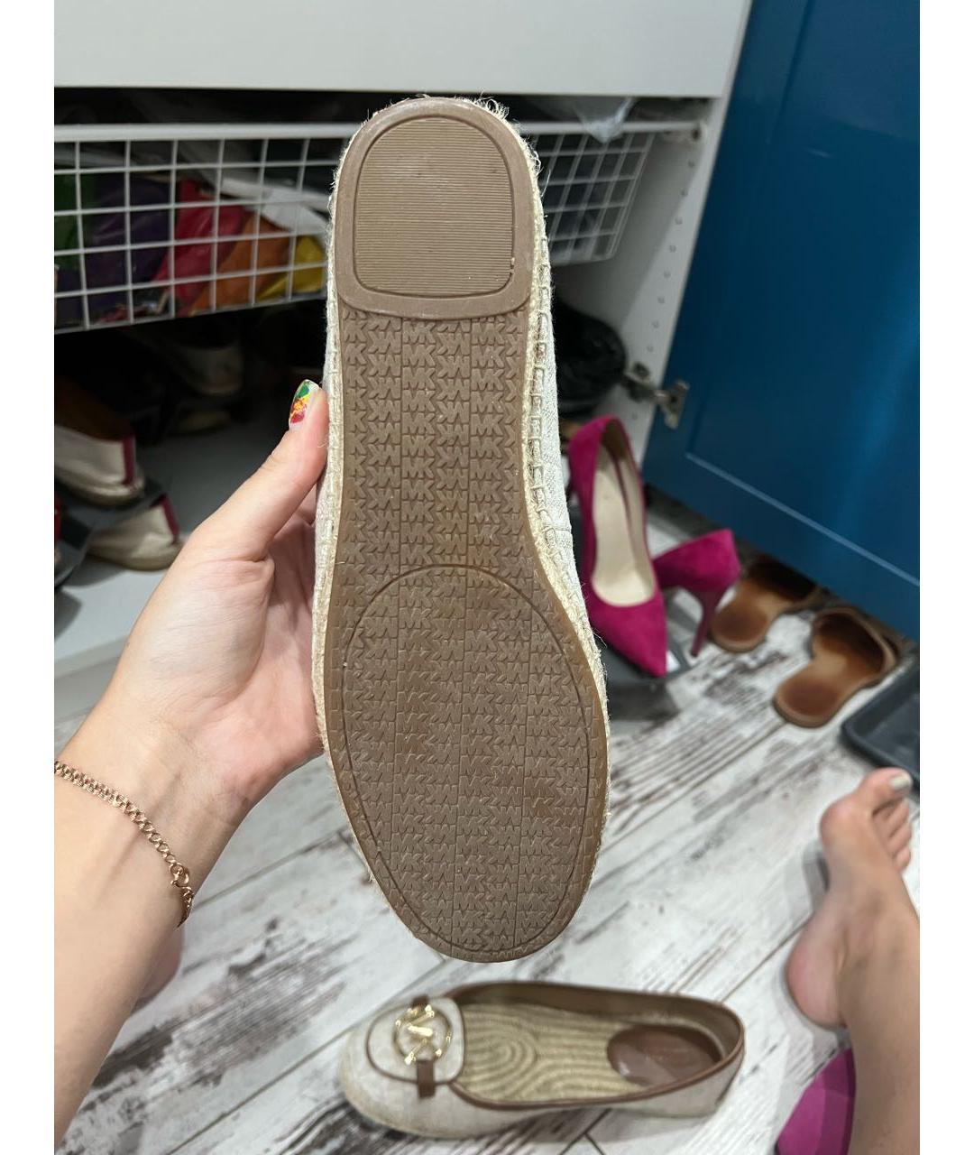 MICHAEL KORS Бежевые кожаные туфли, фото 7