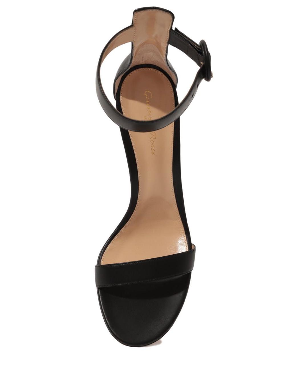 GIANVITO ROSSI Черные кожаные босоножки, фото 4