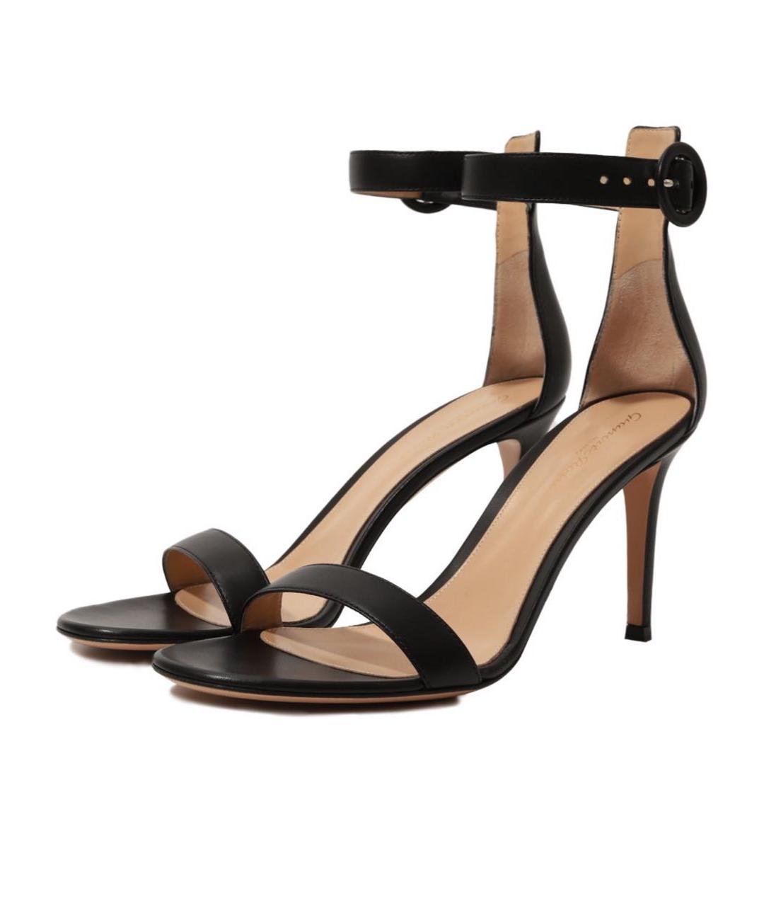 GIANVITO ROSSI Черные кожаные босоножки, фото 2