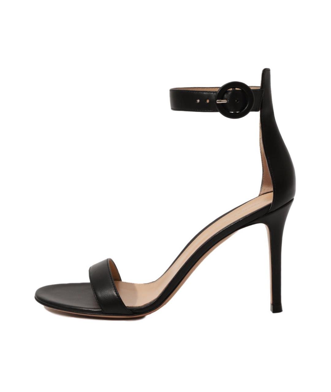 GIANVITO ROSSI Черные кожаные босоножки, фото 7