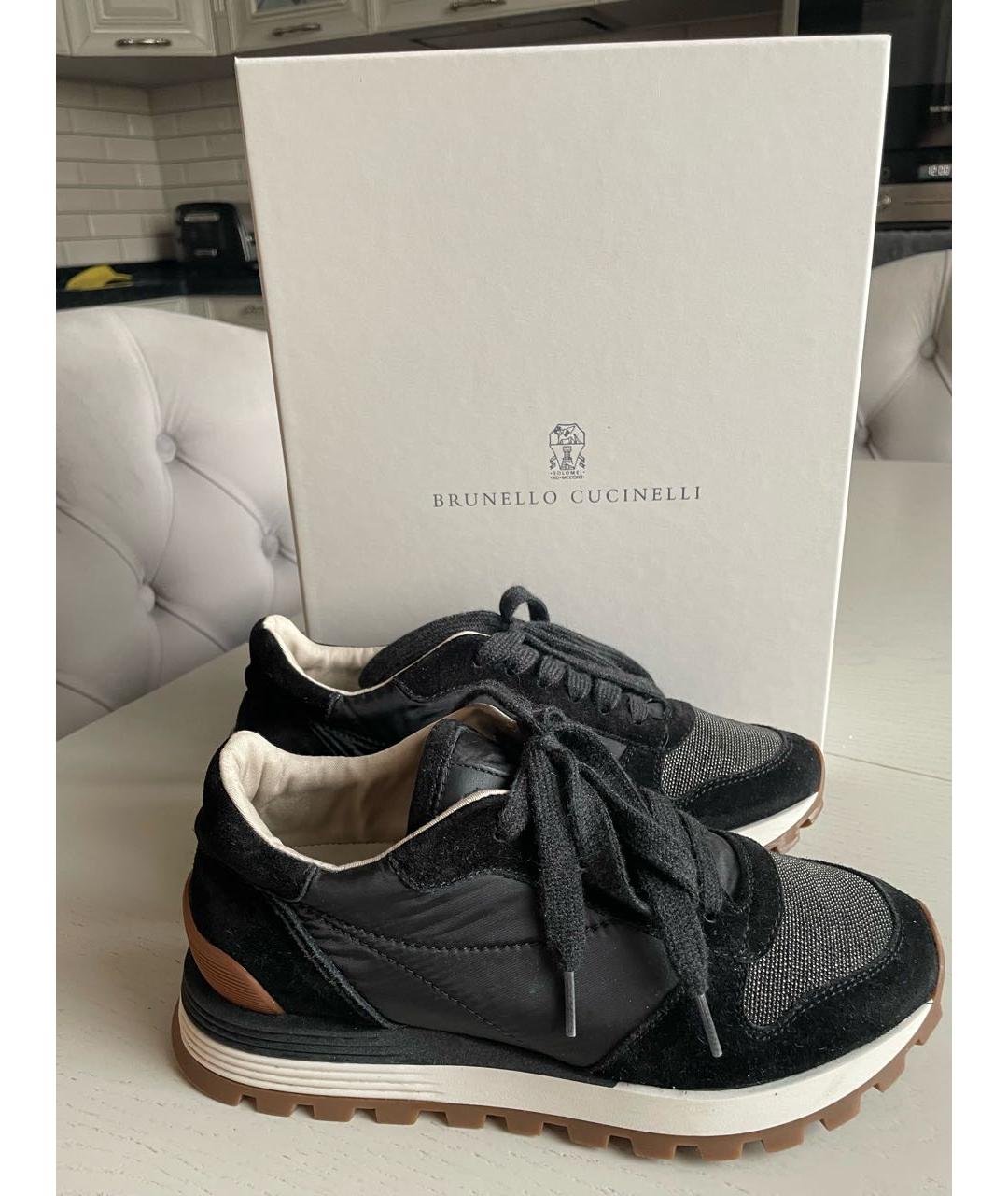 BRUNELLO CUCINELLI Черные кроссовки, фото 6