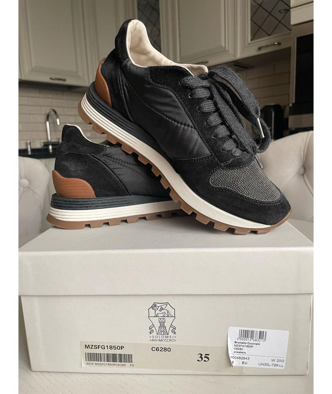 BRUNELLO CUCINELLI Черные кроссовки, фото 2