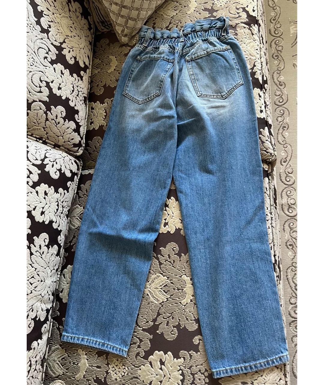 PINKO Голубые хлопковые прямые джинсы, фото 2