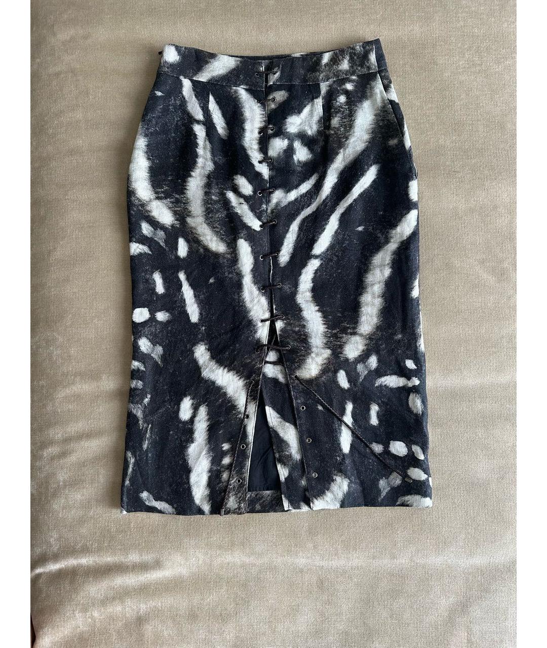 MAX MARA Мульти льняная юбка миди, фото 2