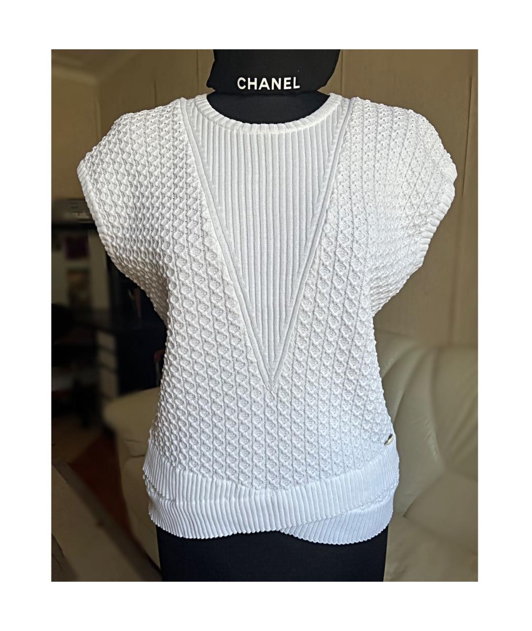 CHANEL PRE-OWNED Белый хлопковый джемпер / свитер, фото 9