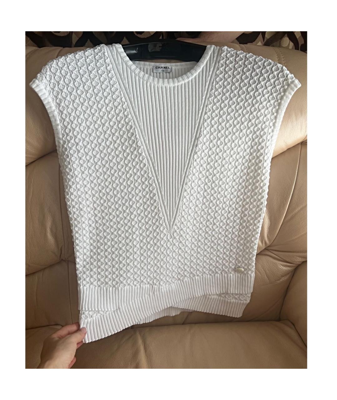 CHANEL PRE-OWNED Белый хлопковый джемпер / свитер, фото 7