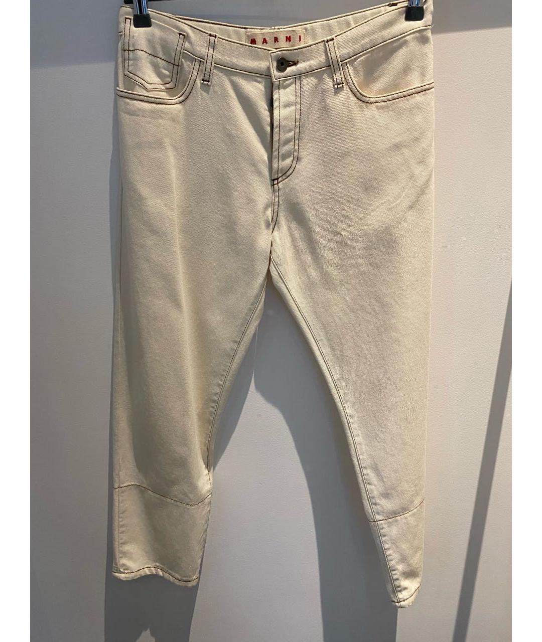 MARNI Бежевые прямые джинсы, фото 7