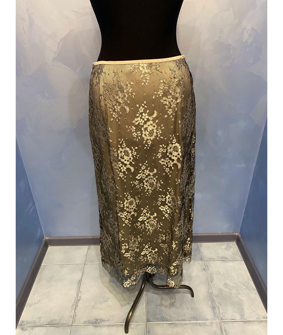 ESCADA Серебряная кружевная юбка макси, фото 5