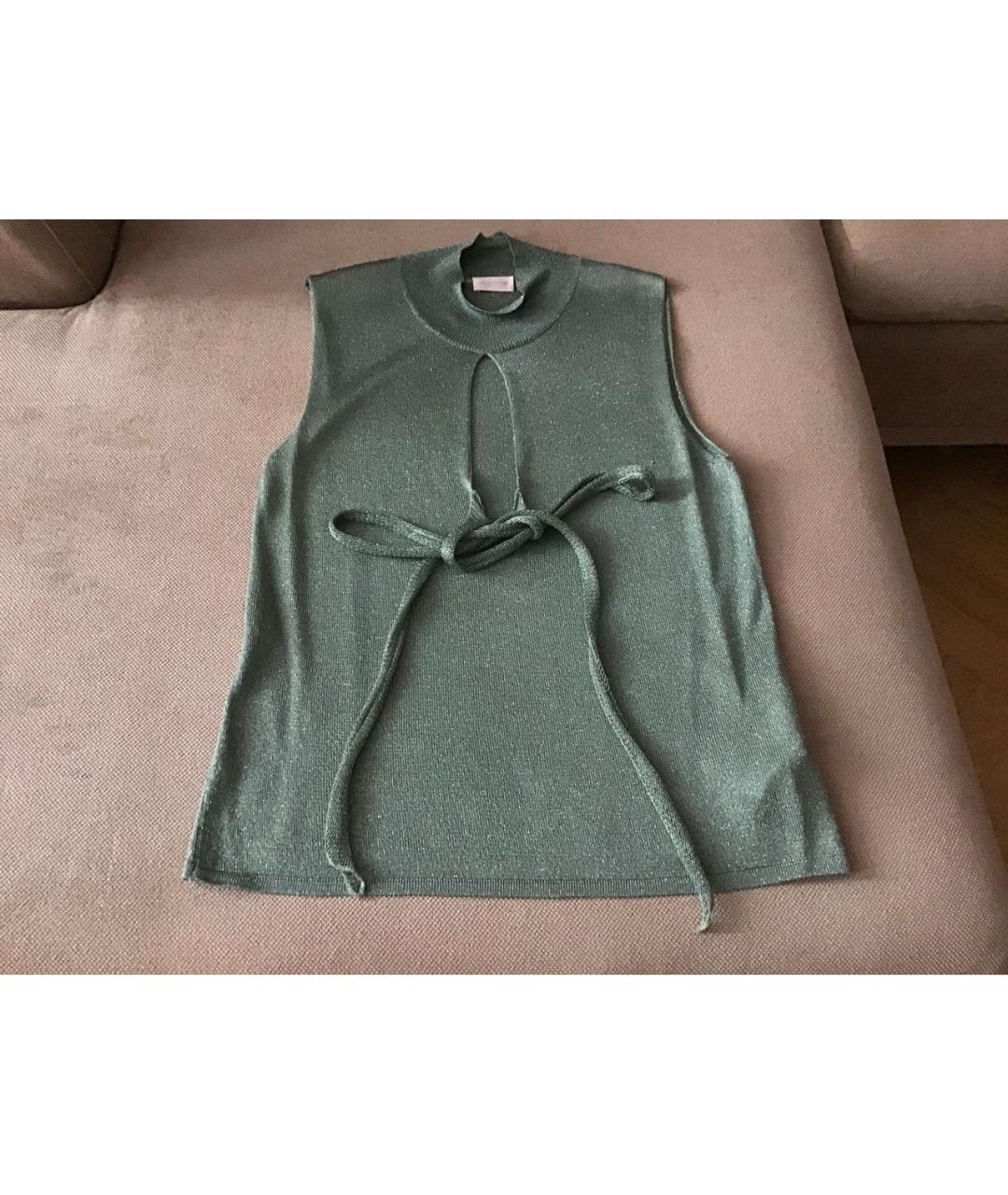 VALENTINO Зеленая ацетатная майка, фото 9