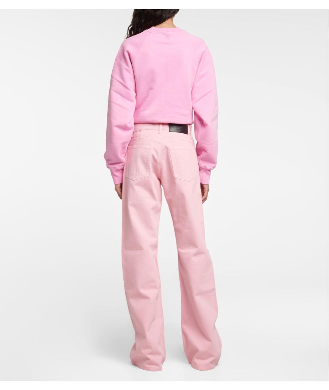 AMI ALEXANDRE MATTIUSSI Розовые хлопковые джинсы клеш, фото 2