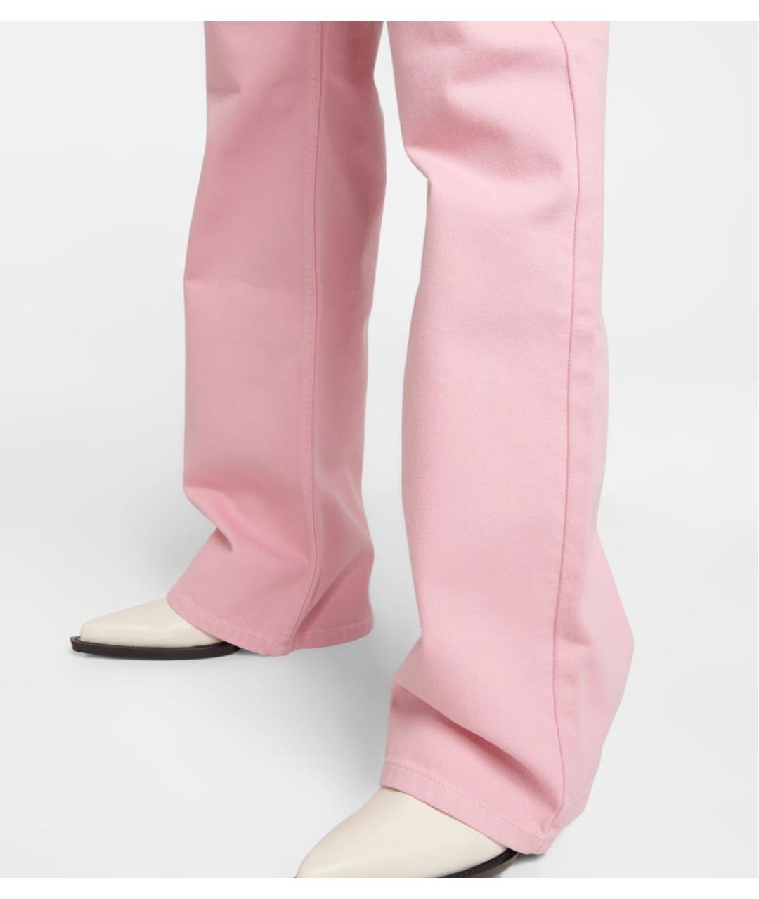 AMI ALEXANDRE MATTIUSSI Розовые хлопковые джинсы клеш, фото 6