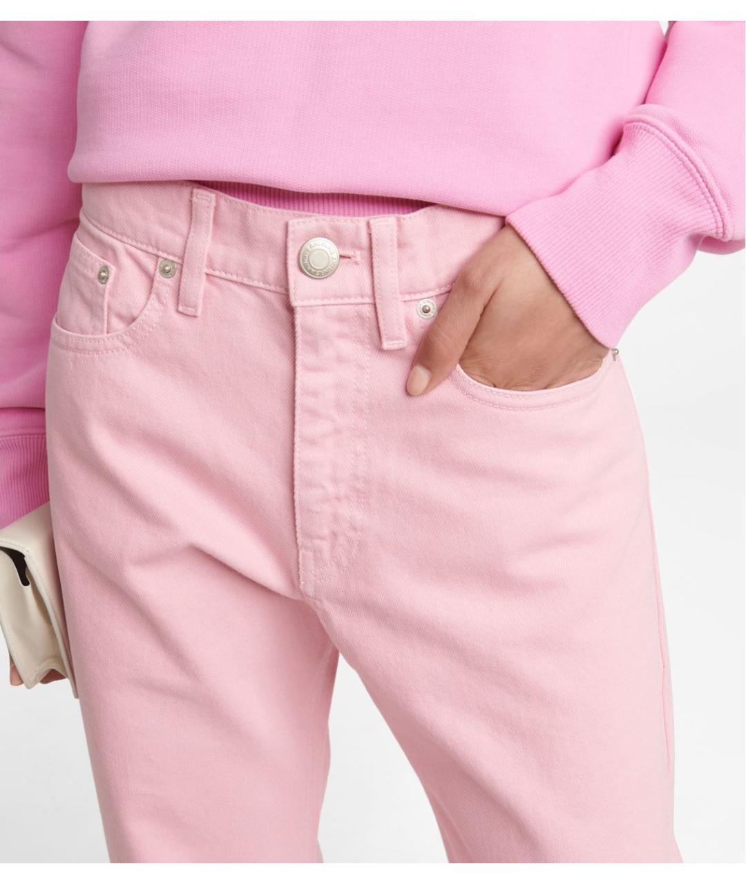 AMI ALEXANDRE MATTIUSSI Розовые хлопковые джинсы клеш, фото 4