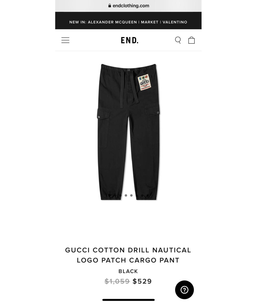 Gucci cheap cargo pants