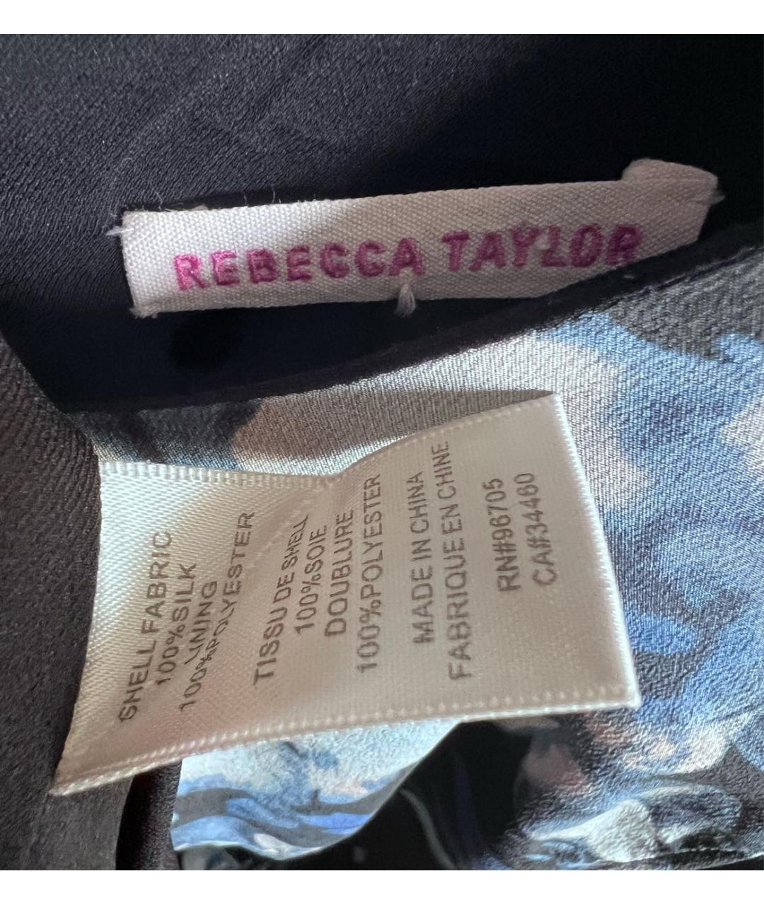 REBECCA TAYLOR Темно-синее шелковое повседневное платье, фото 3