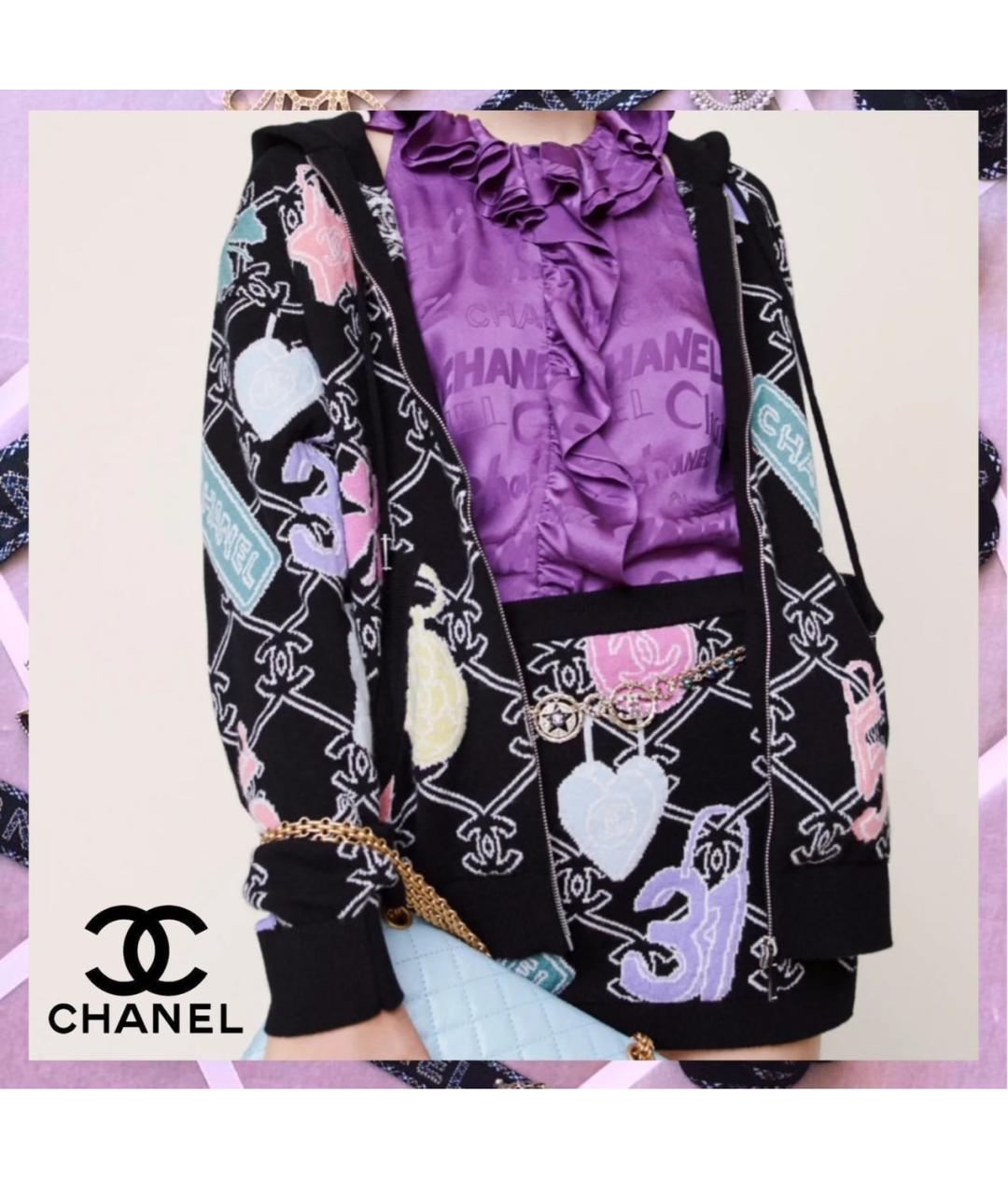 CHANEL Черный кашемировый кардиган, фото 2