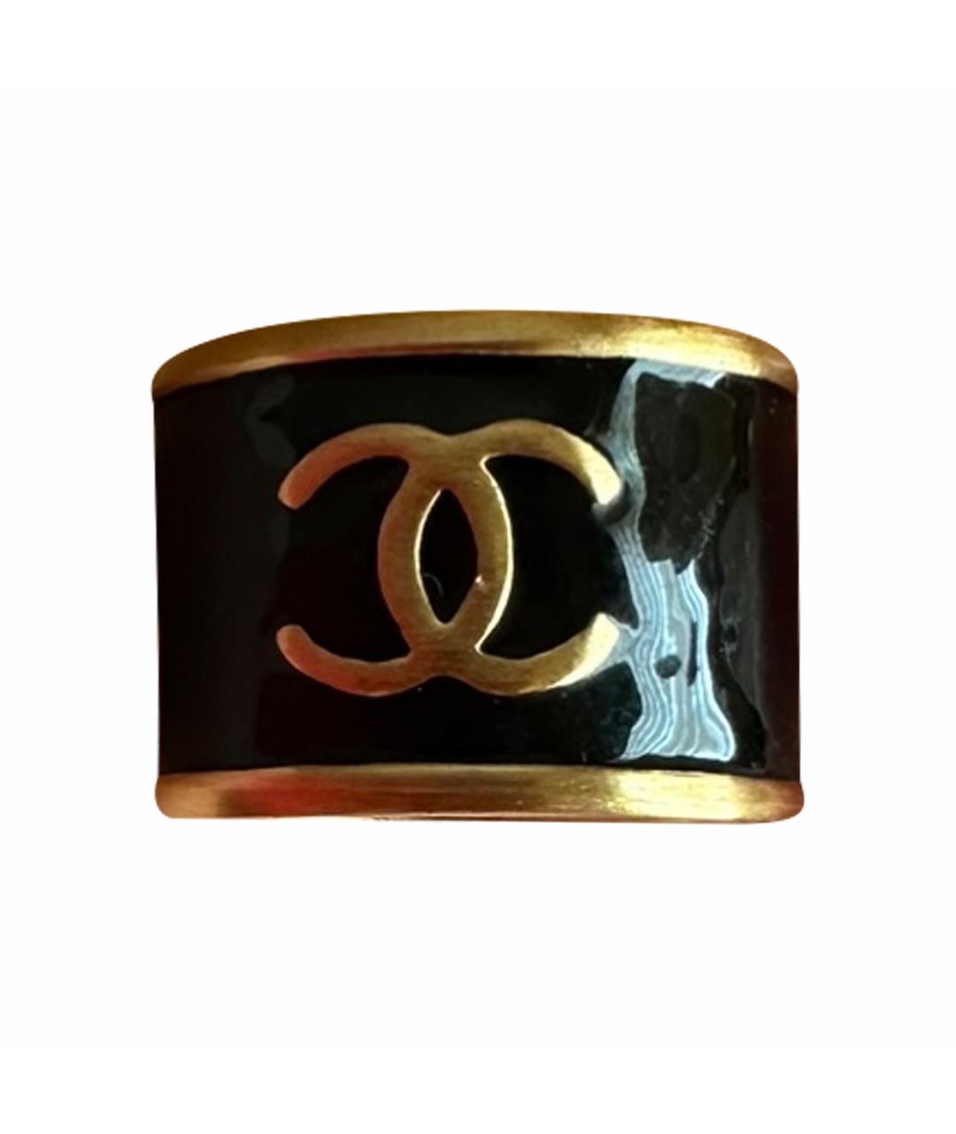 CHANEL Черное металлическое кольцо, фото 1