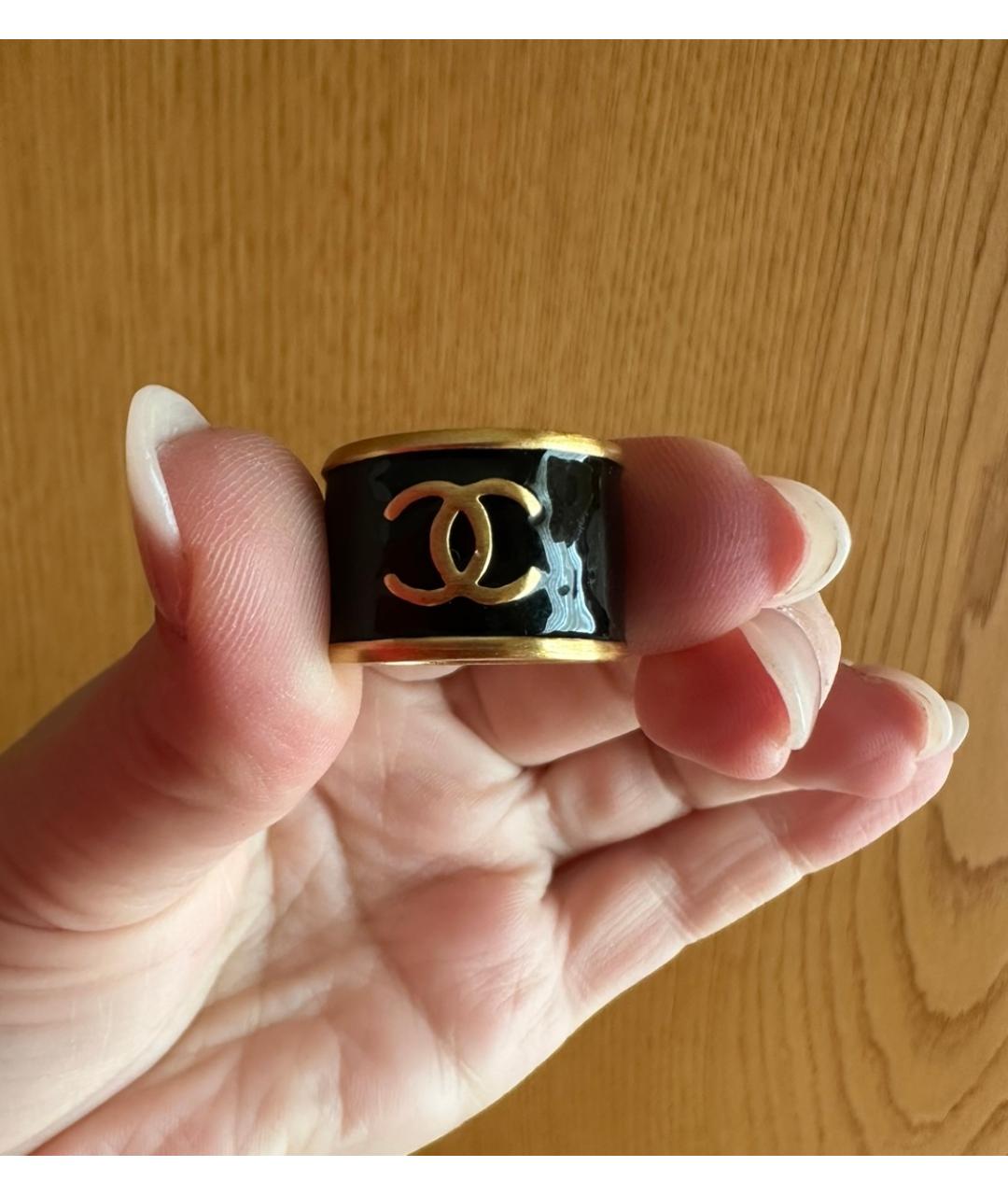 CHANEL Черное металлическое кольцо, фото 6