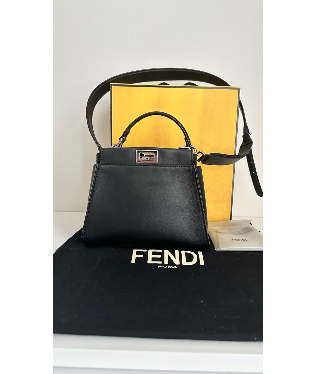 FENDI Черная кожаная сумка через плечо, фото 3
