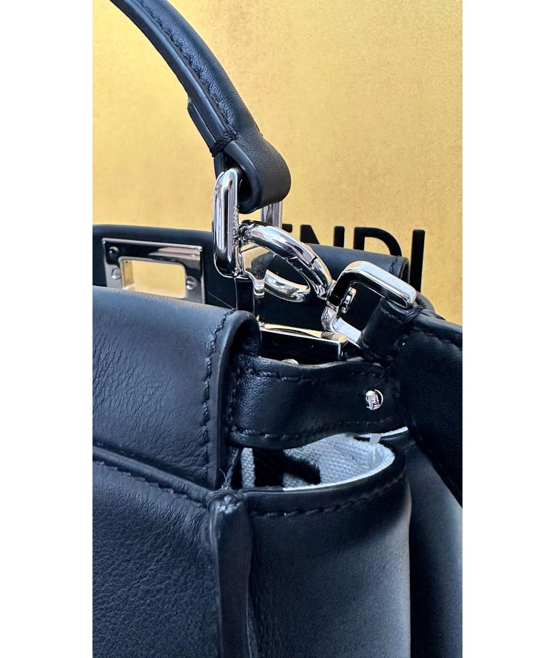 FENDI Черная кожаная сумка через плечо, фото 8