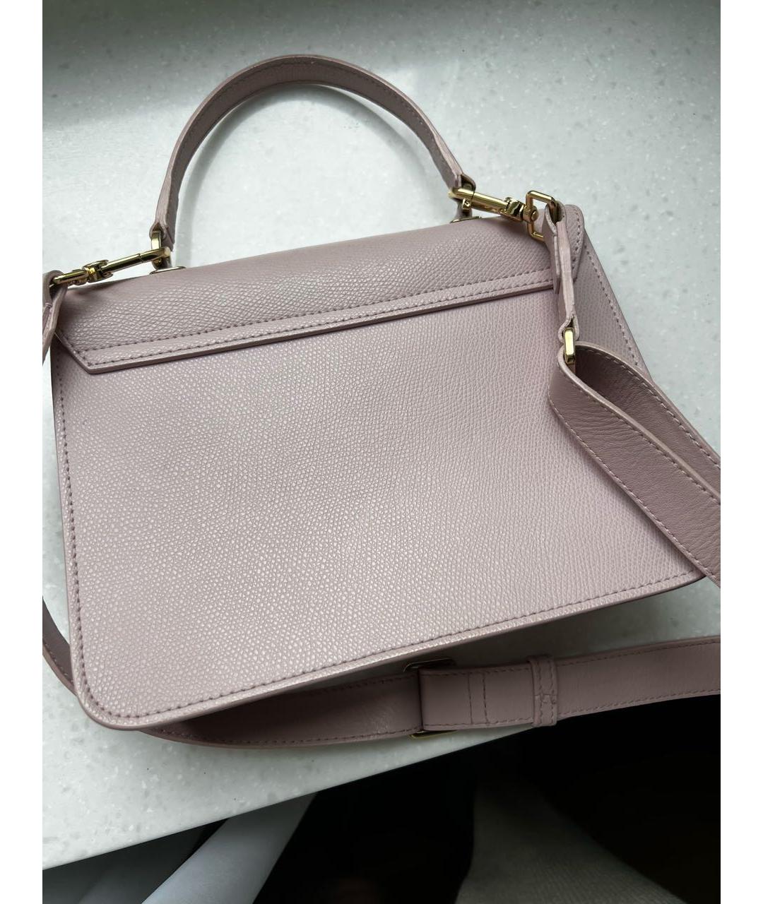 FURLA Розовая кожаная сумка с короткими ручками, фото 3