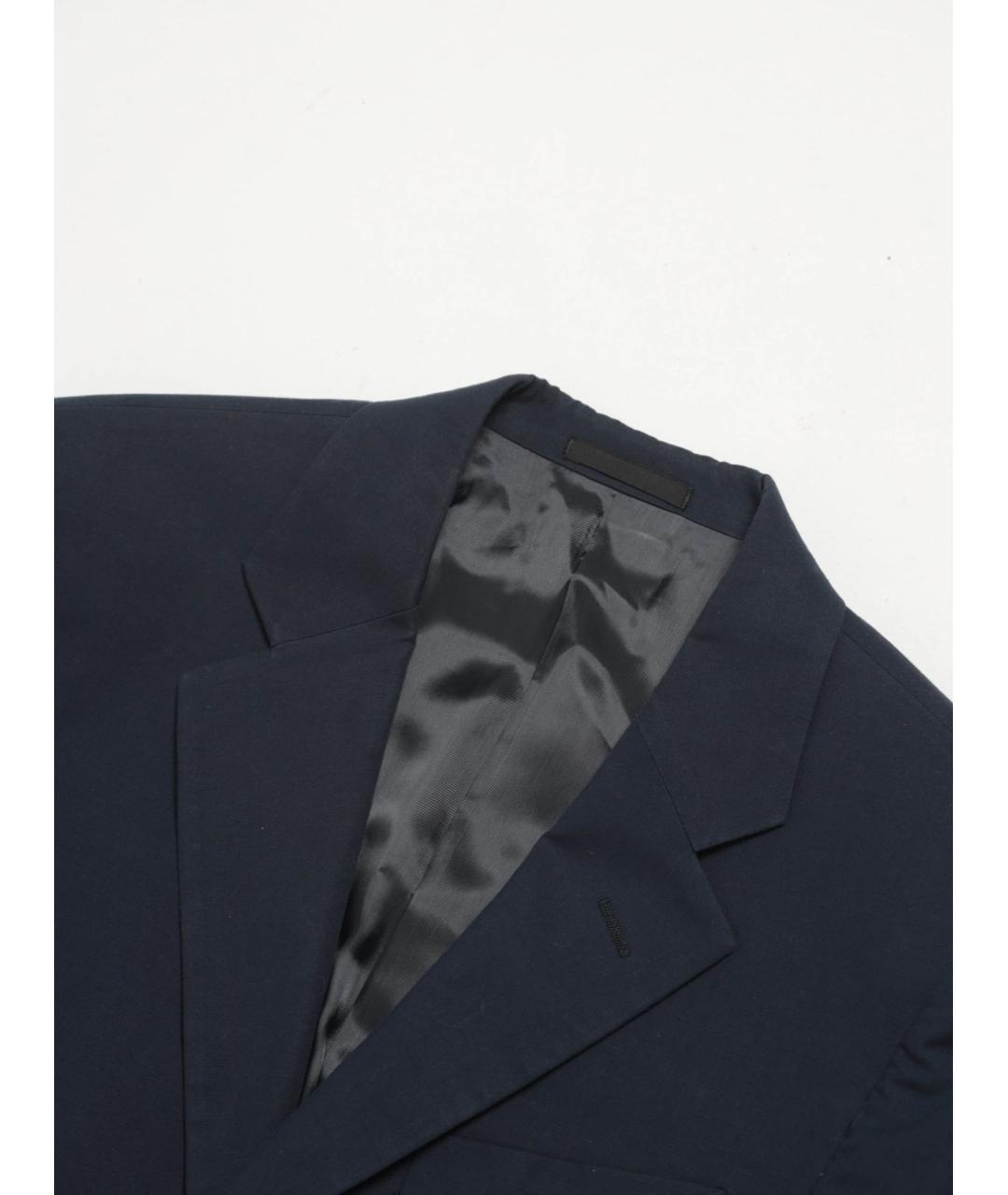 PRADA Темно-синий хлопко-эластановый пиджак, фото 3