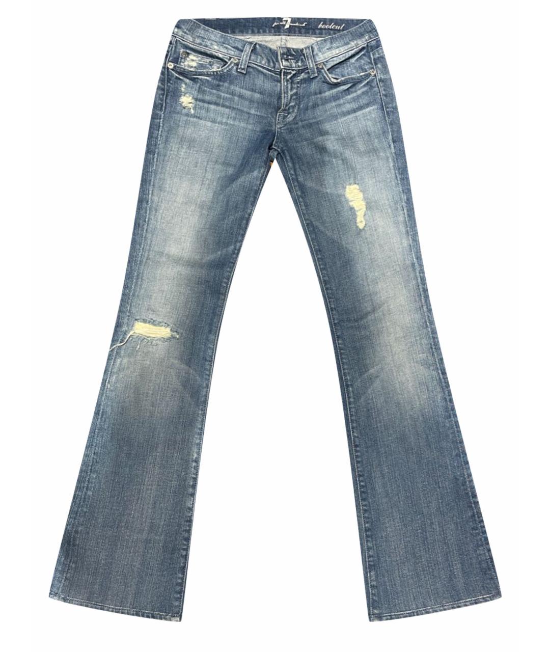 7 FOR ALL MANKIND Синие хлопковые джинсы клеш, фото 1